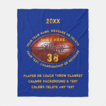 Couvertures de football personnalisées en bleu et 