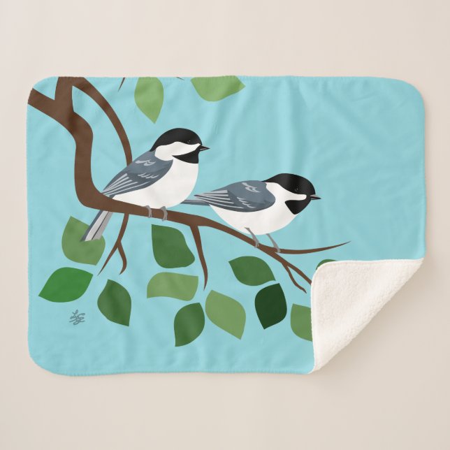 Couvertures de Serpa d'art d'oiseau de Chickadee (Devant (Horizontal))