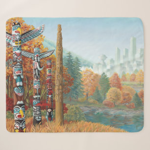Couvertures de Sherpa de Vancouver Art Totem Throw