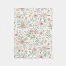 Couvertures en molleton floral pastel