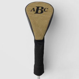 Couvre-club De Golf 3 Lettre Monogramme Beige Brown initial look