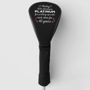 Couvre-club De Golf 40ème anniversaire du Mariage I - Ruby Funny Coupl