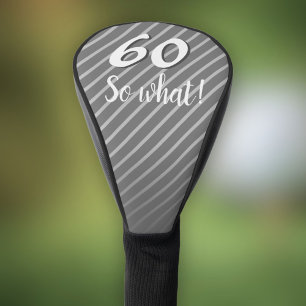 Couvre-club De Golf 60e donc Quelle Elégante Gris rayure 60e anniversa