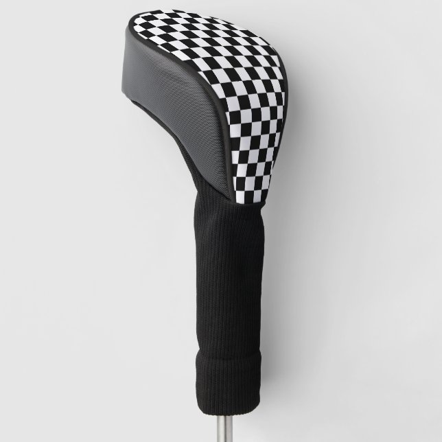 Couvre-club De Golf À damiers noir et blanc (Incliné)