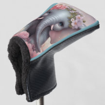 Adorable bébé éléphant avec fleurs