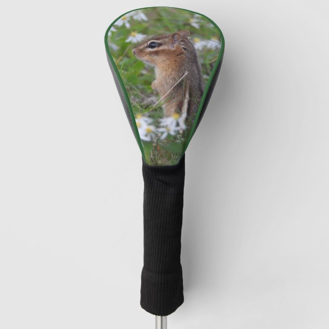 Couvre-club De Golf Adorable Chipmunk en fleurs (Devant)