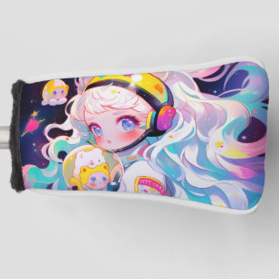 Couvre-club De Golf Adorable Kawaii Anime Girl in Space