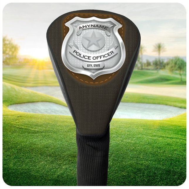 Couvre-club De Golf Agent de police personnalisé Sheriff Cop NAME Badg (Créateur téléchargé)