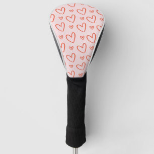 Couvre-club De Golf Aimer les coeurs rose et rouge