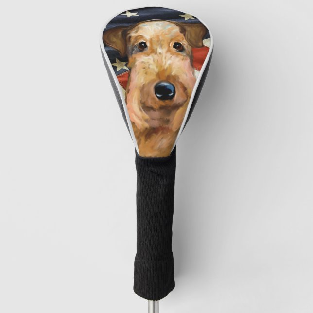 COUVRE-CLUB DE GOLF AIREDALE TERRIER (Devant)