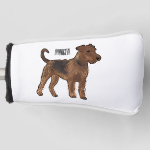 Couvre-club De Golf Airedale terrier dog cartoon