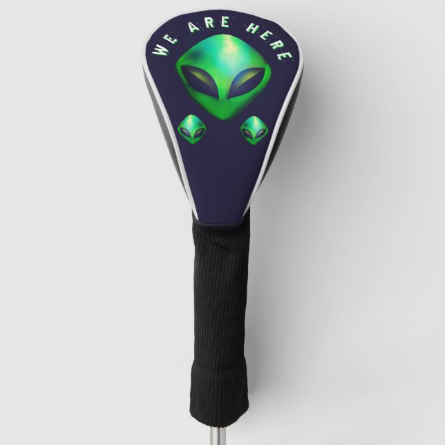 Couvre-club De Golf Alien Heads "We Are Here"  (Devant)