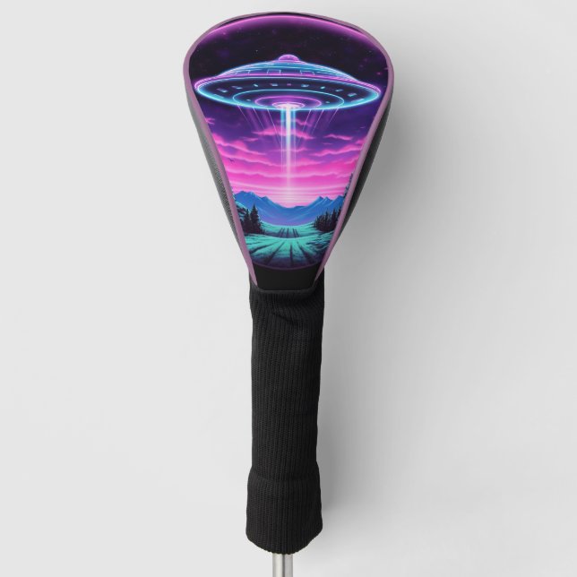 Couvre-club De Golf Alien vaisseau spatial rétro futuriste (Devant)