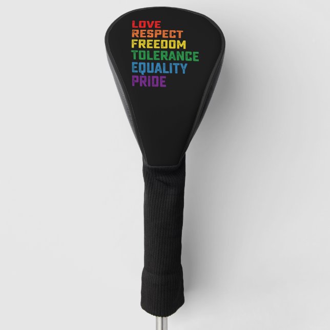 Couvre-club De Golf Amour Respect Liberté Tolérance Égalité Fierté (Devant)