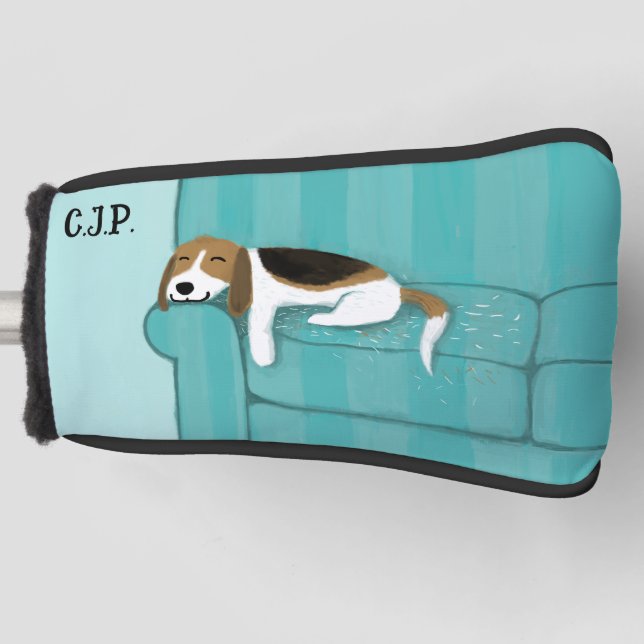 Couvre-club De Golf Amoureux des chiens Beagle mignon personnalisé (Devant)