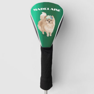 Couvre-club De Golf Amoureux des chiens Poméranien Green Personal