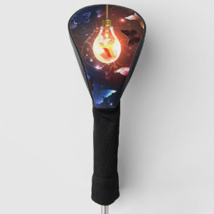 Couvre-club De Golf Ampoule lumineuse avec papillons nocturnes