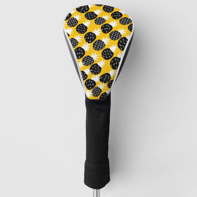 Couvre-club De Golf Ananas noir (Devant)