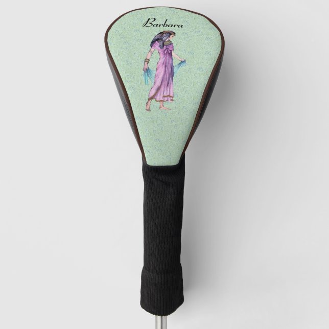 Couvre-club De Golf Ancienne Egyptienne Robe violette Robe Or Trim (Devant)