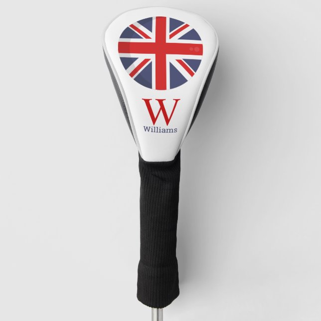 Couvre-club De Golf Angleterre Drapeau Monogram Golf Head Coque (Devant)