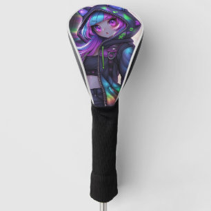 Couvre-club De Golf Anime Chatte de Nuit Lumineuse