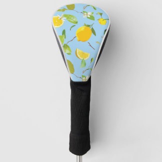 Couvre-club De Golf Aquarelle Citron et Feuilles 3