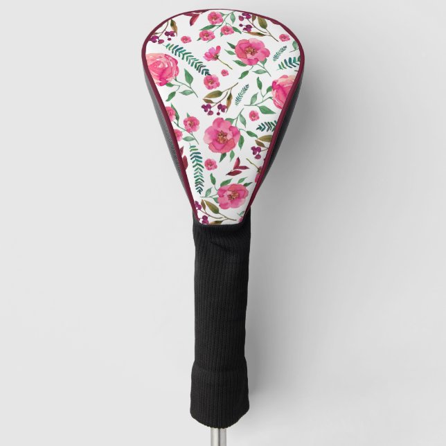 Couvre-club De Golf Aquarelle Florale (Devant)