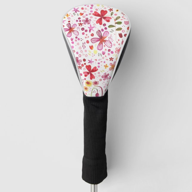 Couvre-club De Golf Aquarelle florale moderne (Devant)