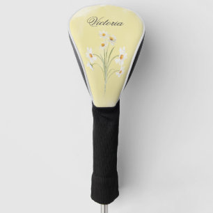 Couvre-club De Golf Aquarelle jaune pâle blanche