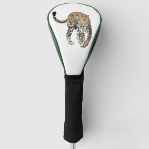 Couvre-club De Golf aquarelle léopard jungle chat animal peint vert