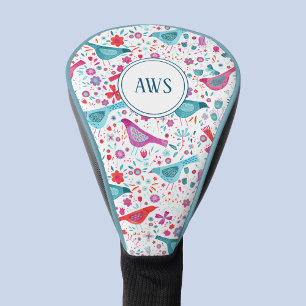 Couvre-club De Golf Aquarelle Monogram Bird
