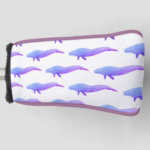 Couvre-club De Golf Aquarelle Océan Animal Baleine pourpre