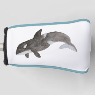 Couvre-club De Golf Aquarelle Océan Animal Killer Baleine Orca