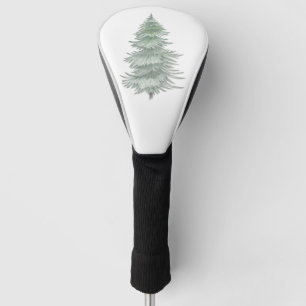 Couvre-club De Golf Arbre À feuillage persistant dessiné à la main