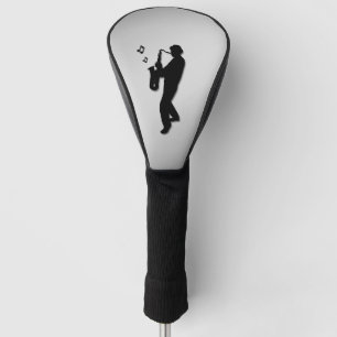 Couvre-club De Golf Argent de joueur de saxophone