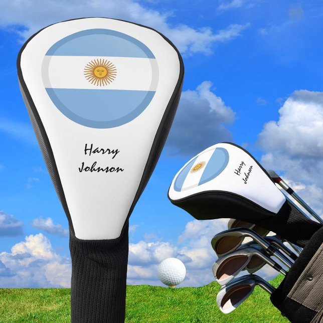 Couvre-club De Golf Argentine Drapeau & Clubs de Golf Monogrammes Couv (Créateur téléchargé)