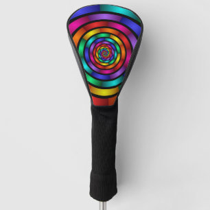 Couvre-club De Golf Arrondi et psychédélique coloré Art moderne fracta