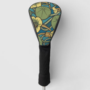 Couvre-club De Golf Art Nouveau Nasturtium Bleu Or floral Verneuil