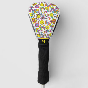 Couvre-club De Golf Avec les années 90 initiales, Super, rétro, blanch