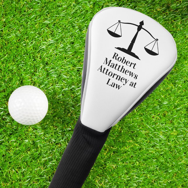 Couvre-club De Golf Avocat - Scales de justice Bureau de droit coutumi (Créateur téléchargé)