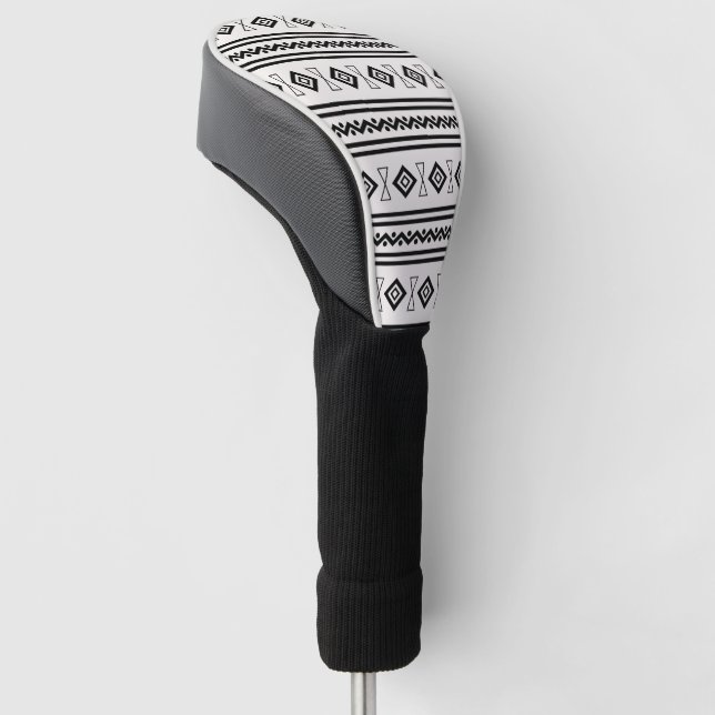 Couvre-club De Golf Aztèque noir et blanc (Incliné)