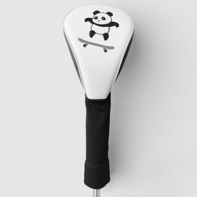 Couvre-club De Golf Baby Panda Skateboard (Devant)