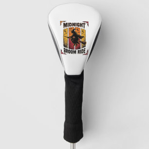 Couvre-club De Golf Balai de minuit vintage sorcière Halloween graphiq