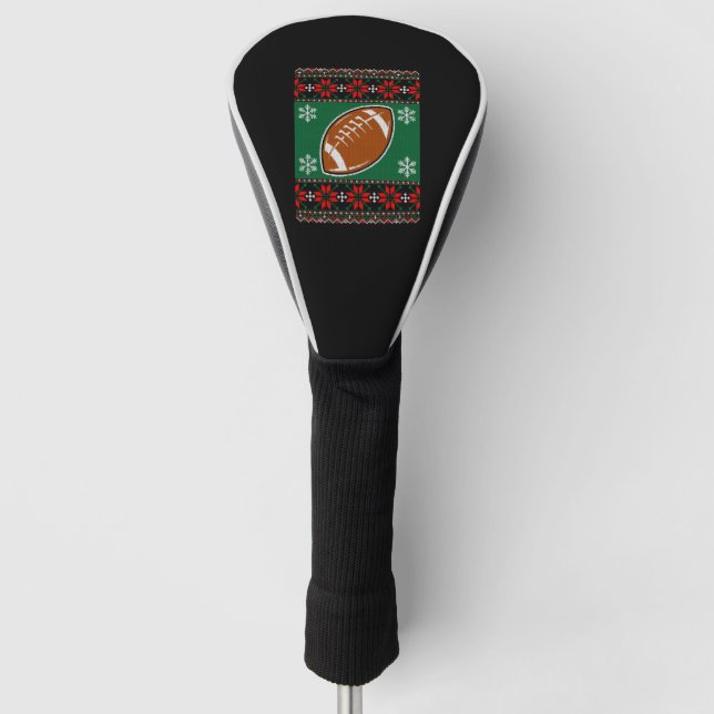 Couvre-club De Golf Balle de rugby Vilain Sweat de Noël (Devant)