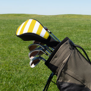 Couvre-club De Golf Bandes Jaunes, Blancs, Motif rayé