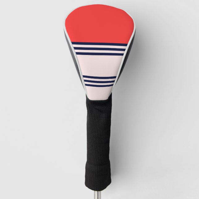 Couvre-club De Golf Bandes rouges rétro (Devant)