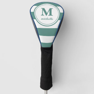 Couvre-club De Golf Bandes vertes Golf monogramme de NOM personna