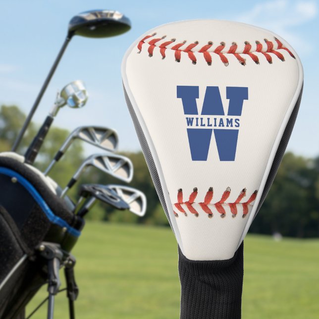 Couvre-club De Golf Baseball Softball Nom Sport Monogramme initial (Baseball Softball Sport Name Initial Monogram Golf Head Cover)
