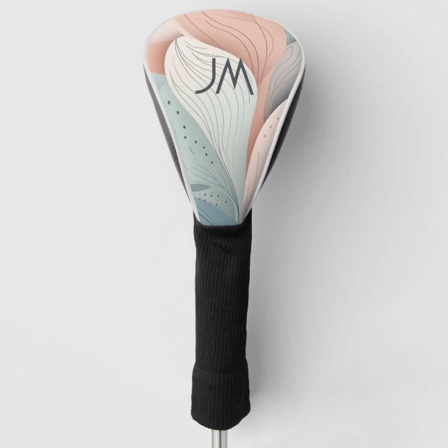 Couvre-club De Golf Beau design feuille pastel élégant (Devant)