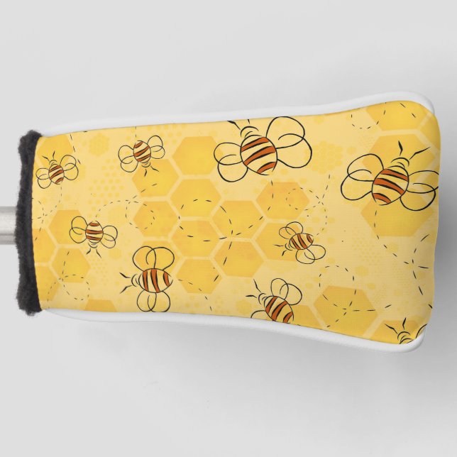 Couvre-club De Golf Bee Buzzing Honey Bees mignonne (Devant)